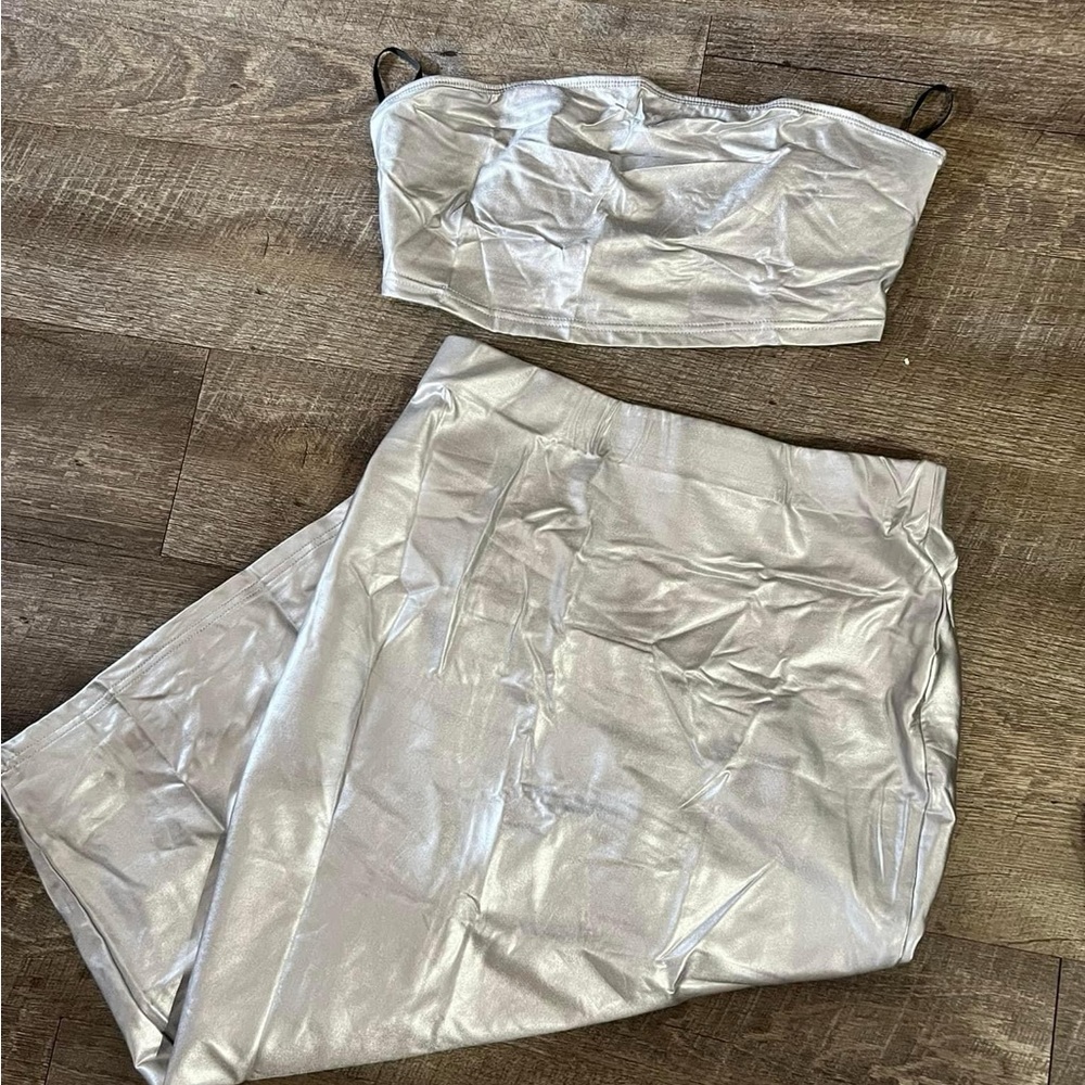 Metallic top and shirt